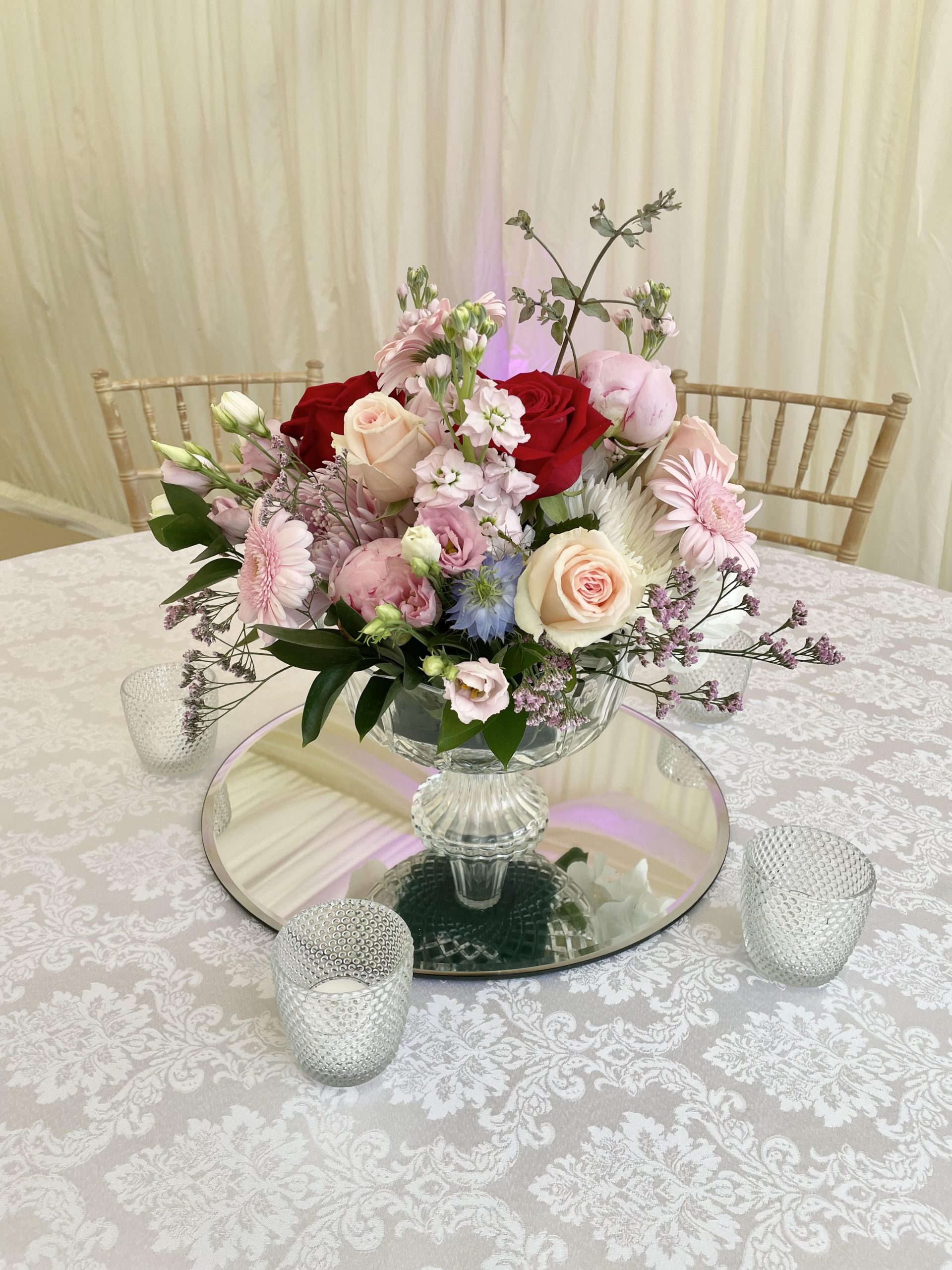 Footed Glass vase bowl